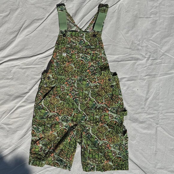 Duluth Trading Co Heirloom Plant Print Gardening Short Overalls Shortalls Sz XS - Picture 3 of 6